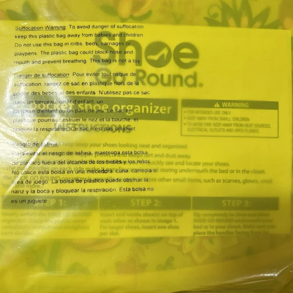 Shoe Go Round Shoe Storage Organizer Floral 12 Pockets New Sealed